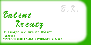 balint kreutz business card